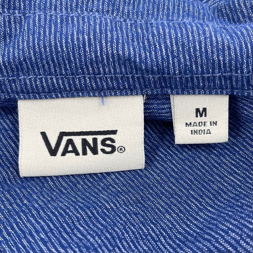 NEW Vans Off the Wall Shirt MENS Pipe Dream Wove Blueprint Casual Button Up M - Picture 9 of 16